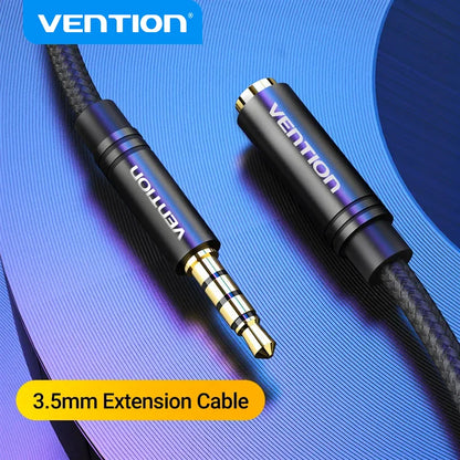 Vention 3.5mm AUX Extension Cable – Jack Audio Cord for Car, Laptop, TV, Xiaomi & Huawei | Stereo Headphone & Speaker Connector