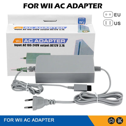 Nintend Wii AC Adapter 100-240V 12V 3.7A – EU/US Plug Wall Charger Power Supply