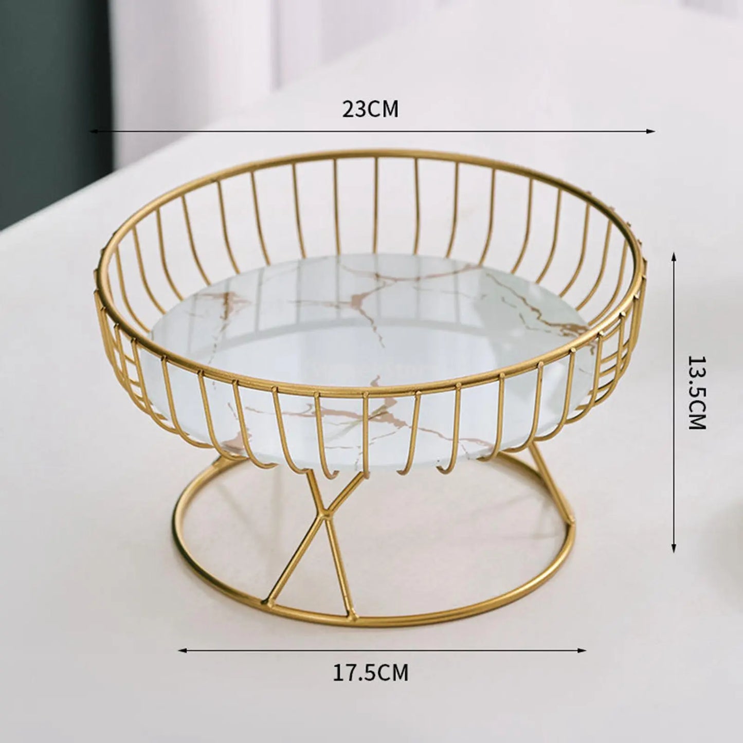 Metal Iron Wire Fruit Basket - Sturdy Fruit Tray and Cake Holder for Home, Living Room - Ideal for Vegetables, Breads, Cabinet Display Stand