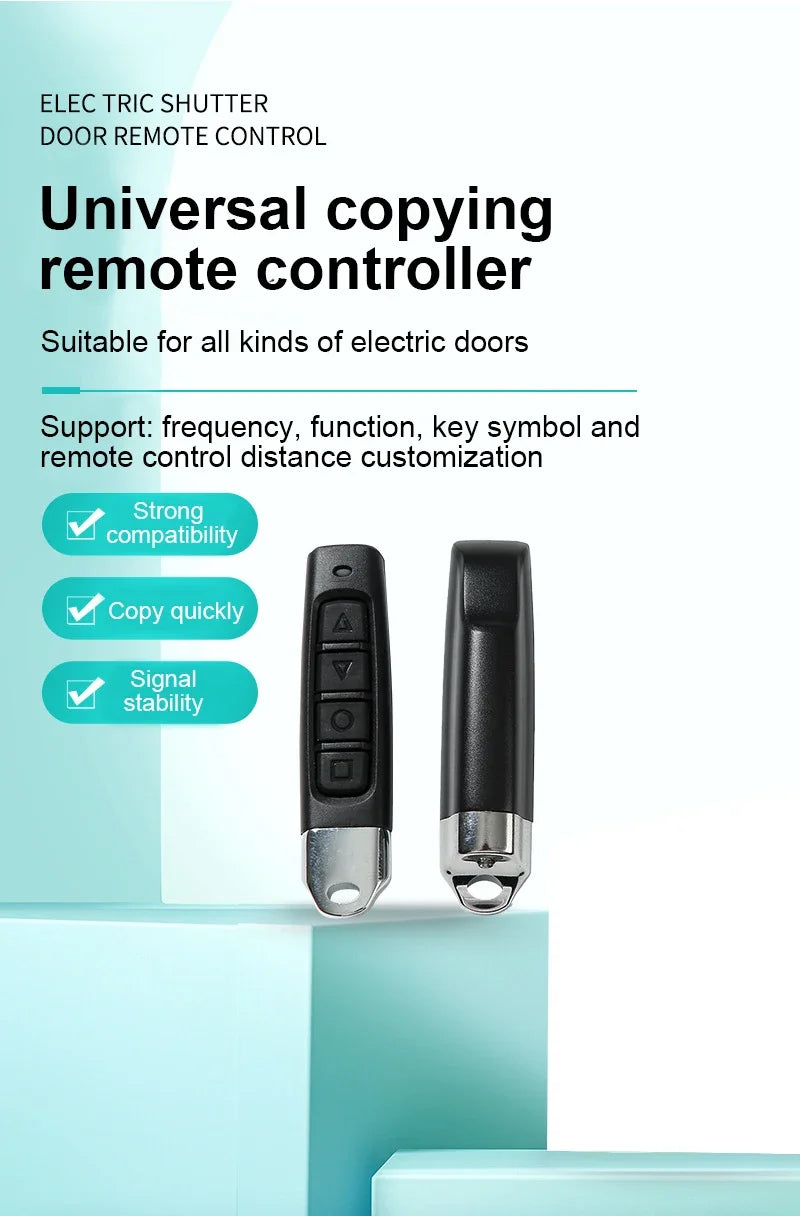 433MHz Copy Remote Control – 4-Channel ABCD Code Garage Door & Gate Opener Duplicator, Car Key Cloning