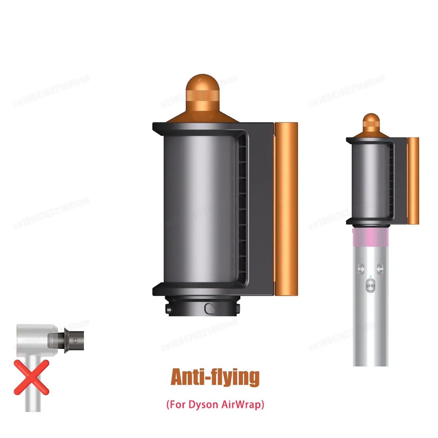 Dyson Airwrap HS01/HS05 Hair Styling Nozzle Brush – 30/40mm Anti-Hair Auto-Curling 360° Rotating Attachment for Dyson Hair Dryer