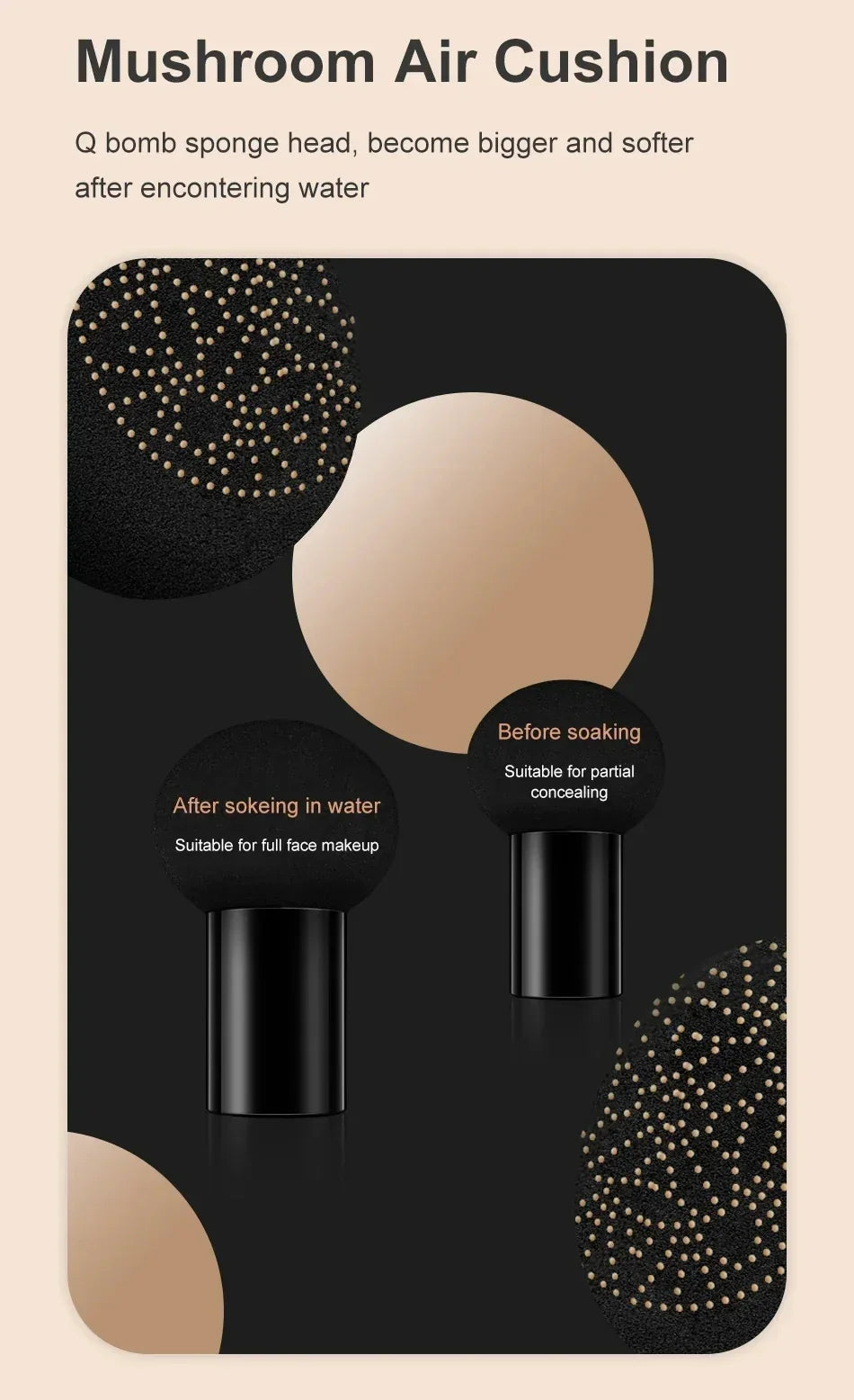 Mushroom Head Air Cushion CC Cream – Natural Moisturizing Foundation, Whitening Concealer & Oil-Control BB Makeup