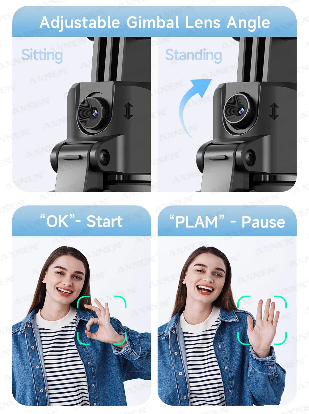 C17 AI Smart Gimbal Tripod – Foldable 360° Selfie Stick with Auto Face Tracking Quadruped Mobile Phone Holder