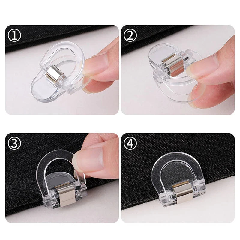 8PCS Invisible Pant Hem Clips - Non-Slip Leg Shortening Clips for Clothing Adjustment & Quick Fixing
