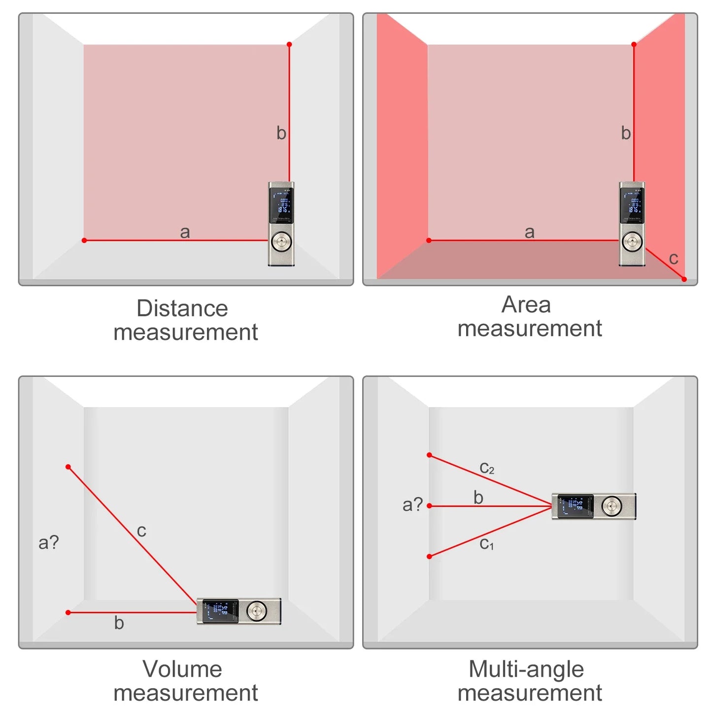 40M/60M Mini Smart Laser Distance Meter | Portable USB Rechargeable Infrared Rangefinder