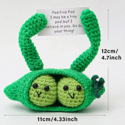 Positive Energy Crochet Doll — Handmade Knitted Plush Potato, Plant, Avocado, Bee & Animal Pocket Hug Emotional Support Gift