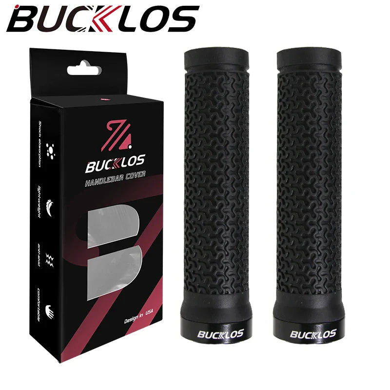 BUCKLOS Lock-On Bicycle Handlebar Grips — Anti-Slip Waterproof MTB Damping Cuffs for Mountain Bikes