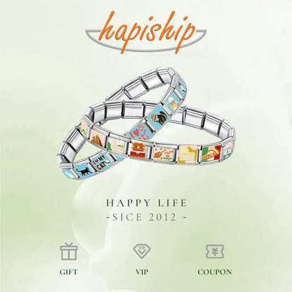 Hapiship 2025 Nurse Injection Charms — Italian 9mm Stainless Steel Bracelet Jewelry DJ1836-C