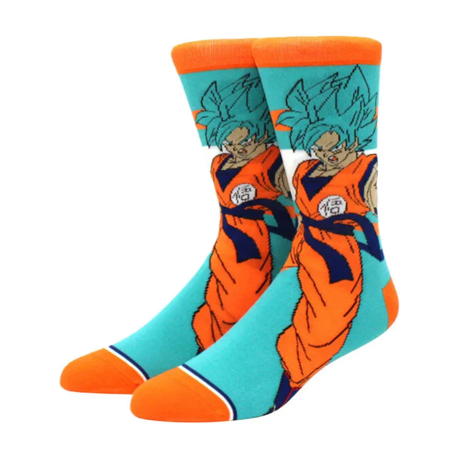 5 Pairs BANDAI Dragon Ball Anime Socks – Unisex Hip Hop Street Style Crew Socks for Men & Women