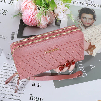 Long Women’s PU Leather Wallet – Double Zipper Tassel Clutch with Coin Purse & Card Holder