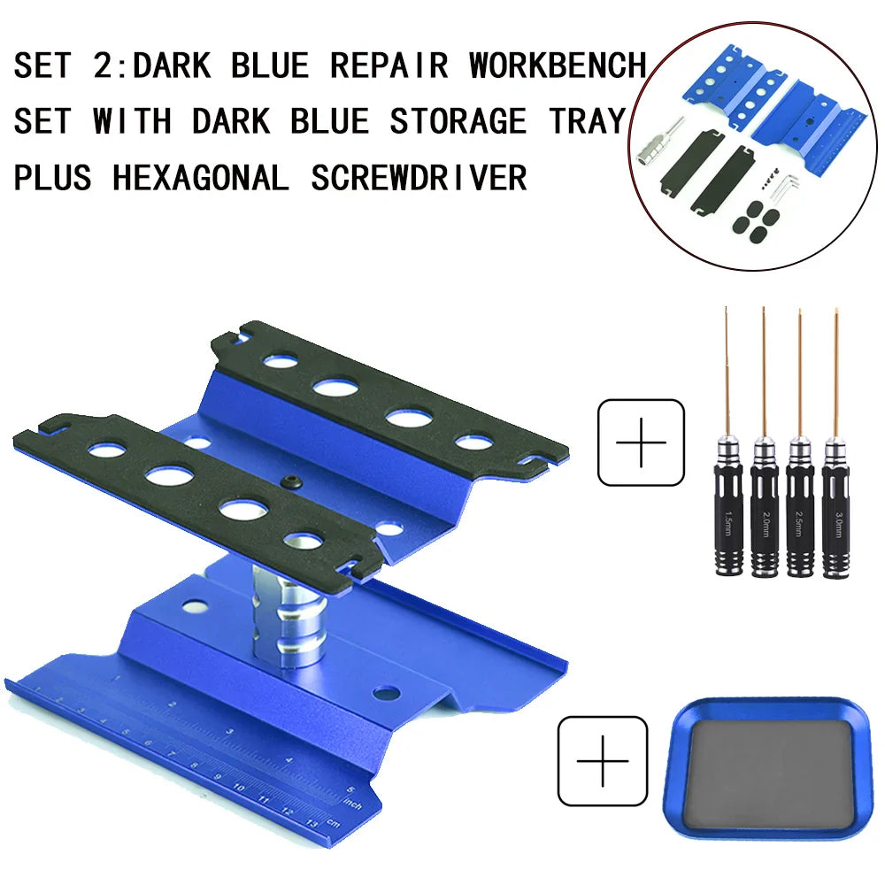 RC Car Tool Lifting Work Stand – 360° Rotating Repair Platform for 1/10 & 1/8 Buggy Crawler Cars