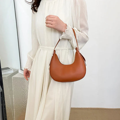 Fashion PU Leather Underarm Bag for Women – Trendy Clutch Handbag, Single Shoulder, Simple Hobo Tote