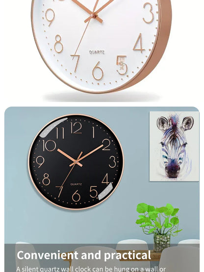 8-Inch Silent Quartz Wall Clock – Hole-Free Minimalist Cubic Digital Clock for Living Room & Bedroom Decor