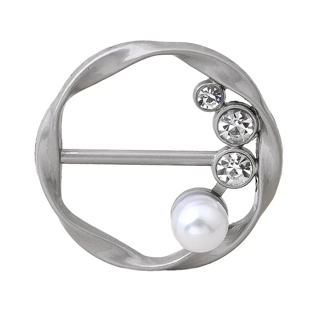 Scarf Buckle & Ring – Shawl, T-Shirt, Waist Clip Brooch, Silk Clasp Fashion Jewelry Accessory