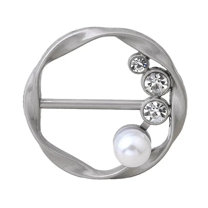 Scarf Buckle & Ring – Shawl, T-Shirt, Waist Clip Brooch, Silk Clasp Fashion Jewelry Accessory
