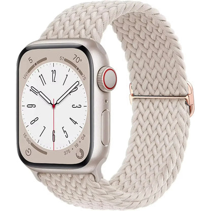 Braided Solo Loop Apple Watch Ultra Band – Elastic Nylon Sport Bracelet for iWatch SE, Series 3–9 (38mm–49mm) Strap