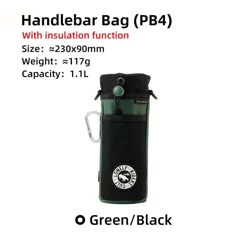 C-HOLD Bike Handlebar Stem Bag — Insulated Water Bottle & Snack Storage Pouch for Touring, Commuting, Bikepacking