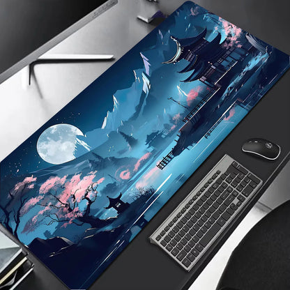 Sakura Scenery Large Anti-Slip Rubber Gaming Mouse Pad – Durable Thick Seam Edge Desk Mat for Office & Gaming
