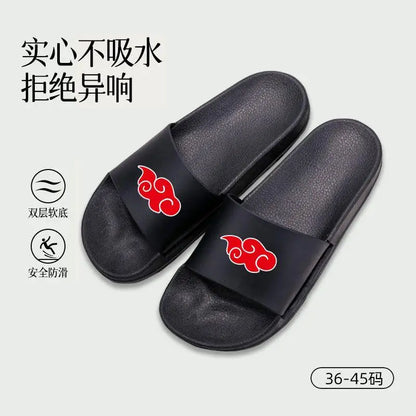 Naruto Anime Uchiha Itachi Akatsuki Slippers – Comfortable Non-Slip Indoor Home Slippers for Couples with Thick Sole