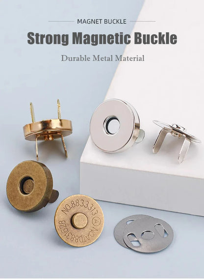 10 Pcs Magnetic Snap Fasteners 14–18MM – Clasps & Buttons for Handbags, Purses, Wallets & Craft Bag Accessories