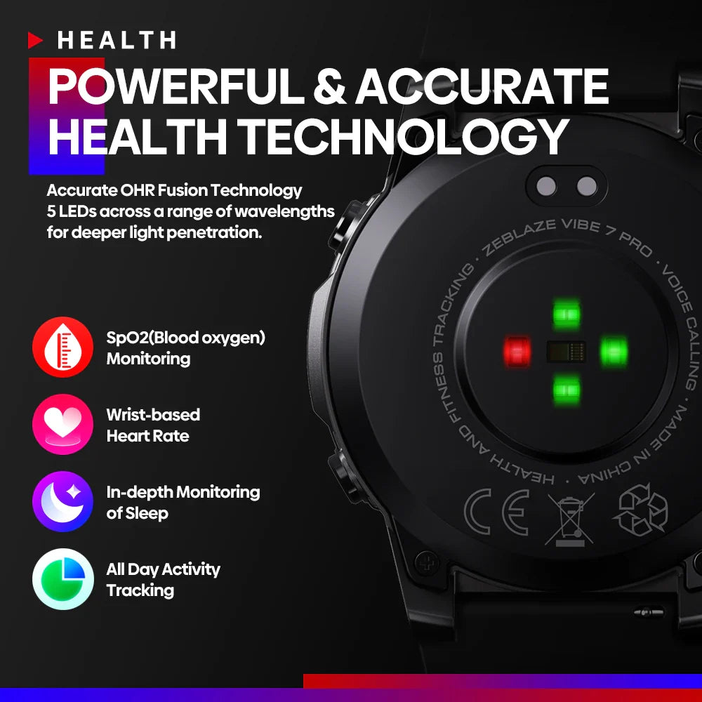 Zeblaze VIBE 7 PRO Smartwatch — 1.43" AMOLED Display, Call Function & Health Management Sports Watch for Men