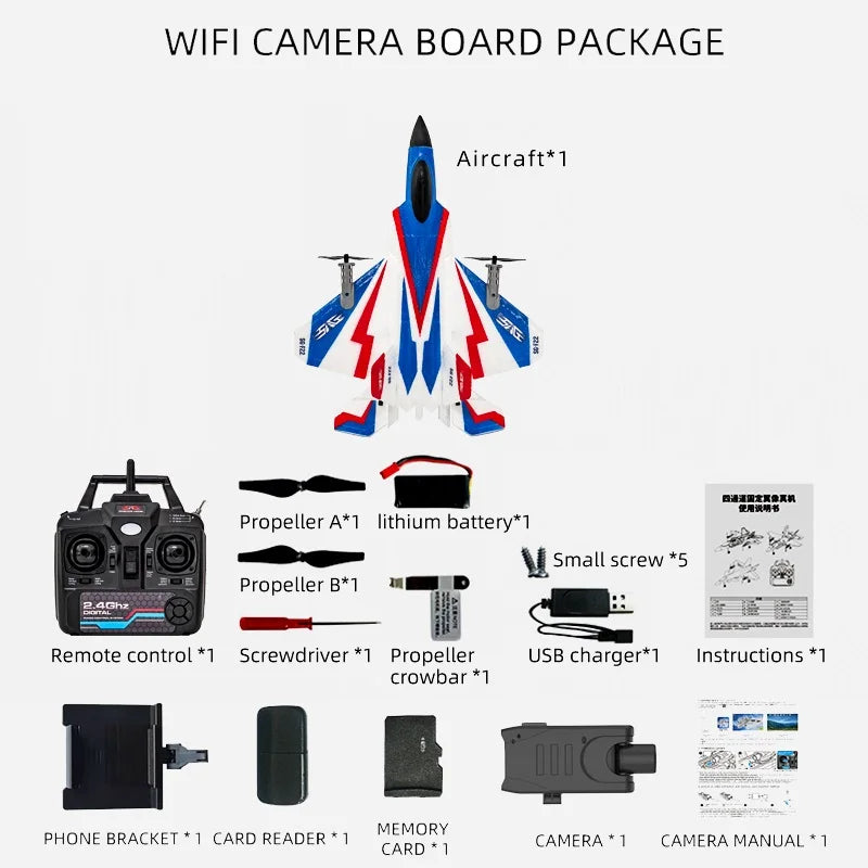 F22 RC Foam Plane – 4-Channel 6G Auto Stabilization with 4K Camera Remote Control Toy