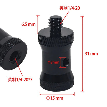 Reinforced Camera Screw Adapter - 1/4 to 3/8 Inch Male Female Thread Converter for Tripod Monopod Ball Head Light Bike Mount
