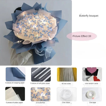 Butterfly Bouquet DIY – Handmade Artificial Flowers, Thoughtful Gift for Girlfriend, Birthday, Proposal & Wedding Decoration