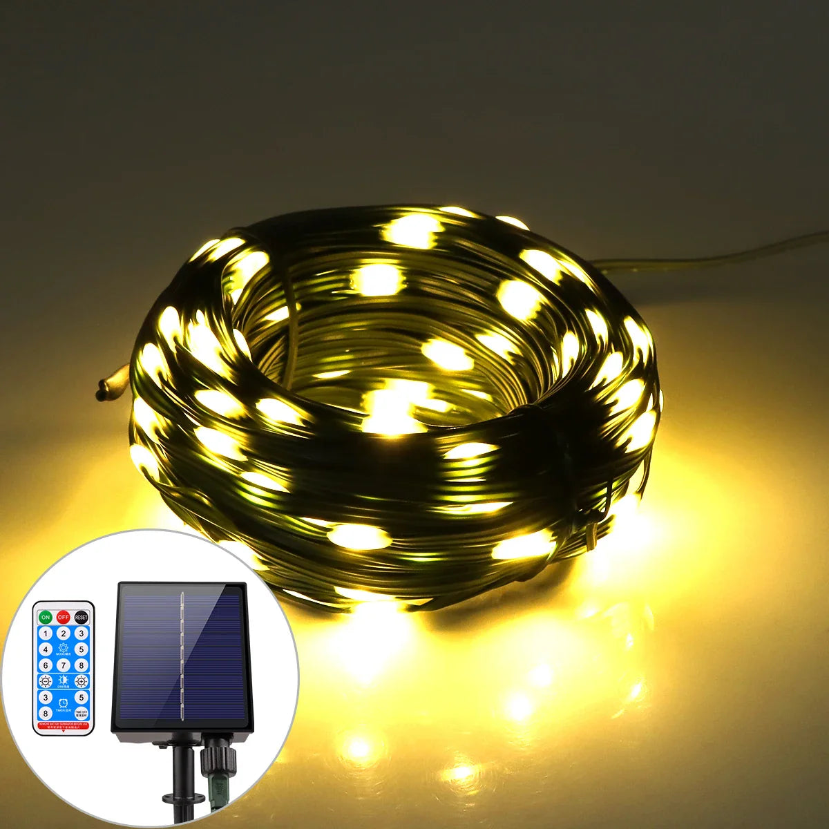 100M Solar LED Fairy String Lights – Waterproof Outdoor Christmas Garland Lights for Garden & Patio Decor