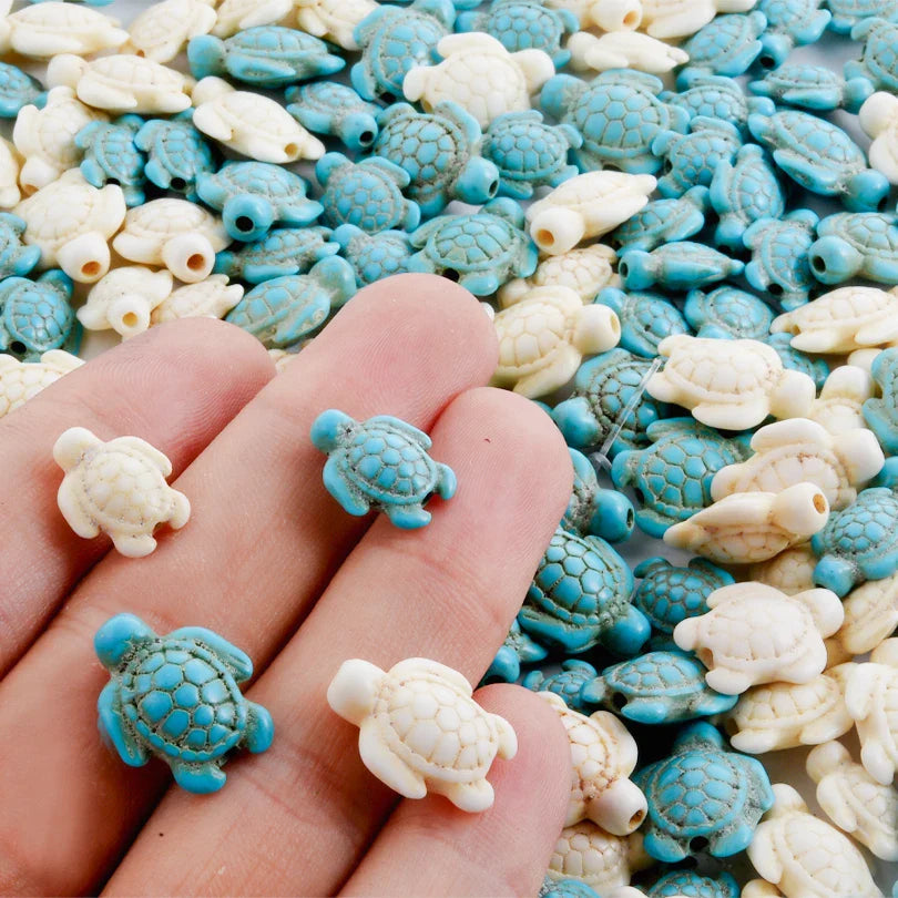 10/20/30PCS Colorful Ceramic Animal Beads – 2mm Hole Clownfish, Turtle, Star & Conch Shell for DIY Jewelry, Bracelets & Crafts