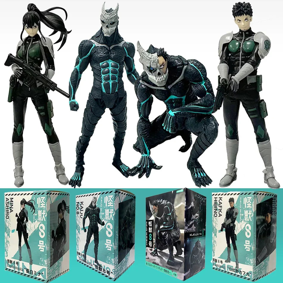 In Stock 1-4PCS Kaiju No. 8 Anime Figures — Kafka Hibino & Mina Ashiro PVC Action Dolls Toy Model Gifts for Kids
