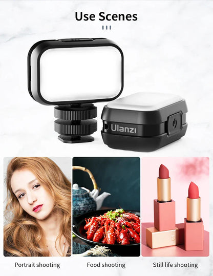 Ulanzi VL28 6500K Mini LED Video Light — Rechargeable On-Camera Light for GoPro 10/9/8 & iPhone 13/12/11