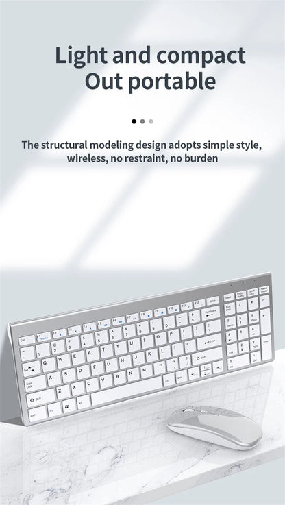 Bluetooth 5.0 & 2.4G Wireless Keyboard and Mouse Combo – Mini Multimedia Set for Laptop, PC, TV, iPad, MacBook, Android