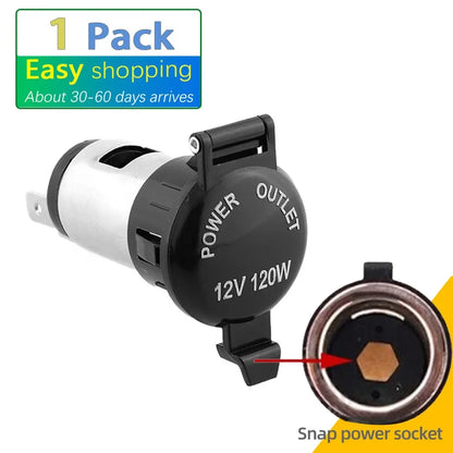 Universal Car Cigarette Lighter Socket Adapter 12V–24V – Portable Power Outlet Converter 120W–250W for Car, Truck, Motorcycle & Boat Accessories