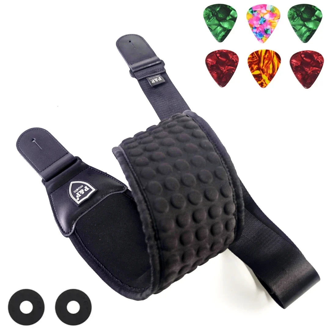 P&P 3D Sponge Guitar Strap – Breathable, Comfortable & Adjustable Padded Strap for Acoustic, Electric Guitars & Bass