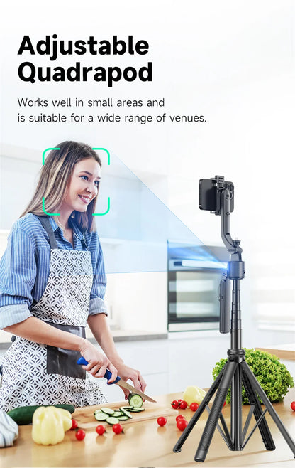 C17 360° Auto-Rotation Monopod – AI Tracking Tripod with Bluetooth Shutter, Fill Light & Wireless Selfie Stick for Phones