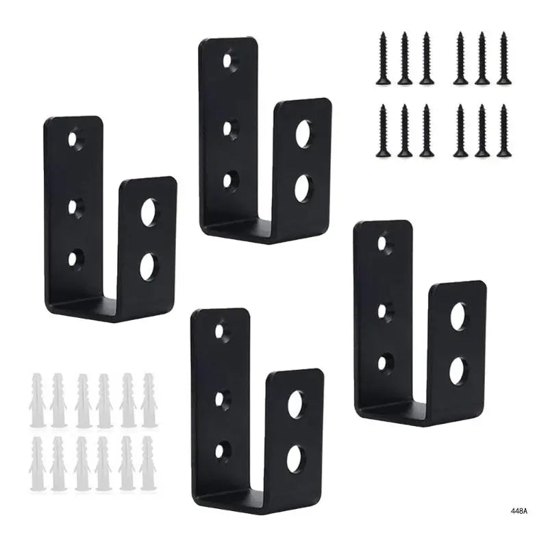 Door Security Barricade Brackets - U-Shaped Locking Clamps for Home Barn Shed Garage Gate Safety Support