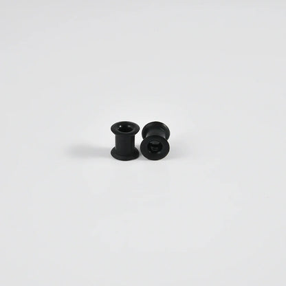 Pair of Supersize Black Silicone Double Flared Ear Tunnel Plugs — Flesh Gauge Expander Stretchers for Piercing