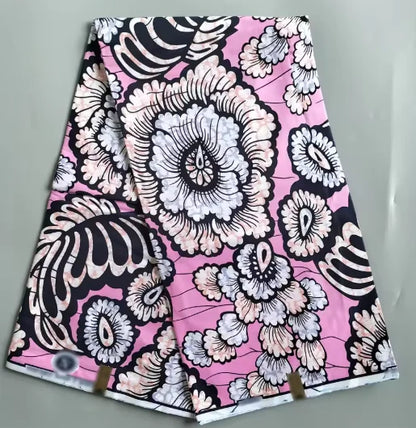 African Real Wax Print Fabric - 100% Cotton Nigerian Ankara Sewing Material for Party Dresses