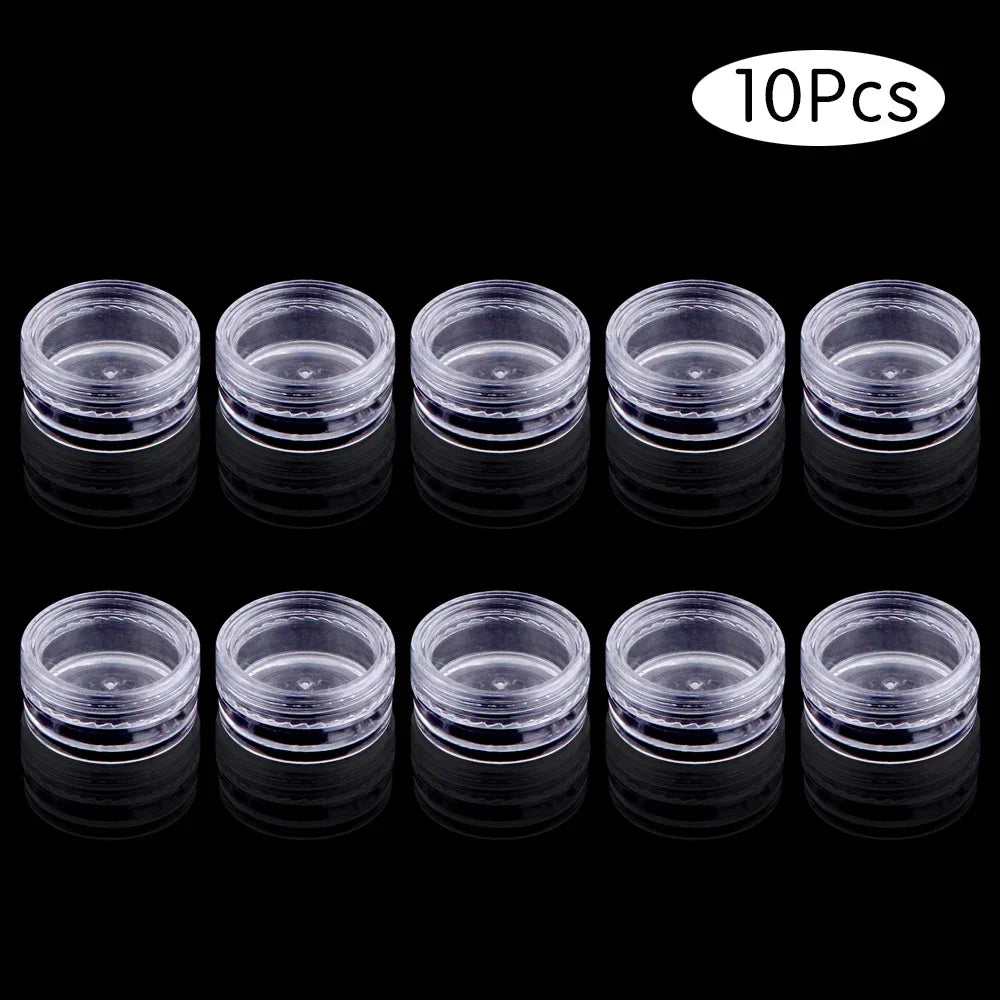 10/20/30/50PCS Empty Refillable Plastic Cosmetic Jars – Small Round Bead & Jewelry Storage Containers Portable Travel Bottles