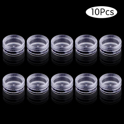 10/20/30/50PCS Empty Refillable Plastic Cosmetic Jars – Small Round Bead & Jewelry Storage Containers Portable Travel Bottles
