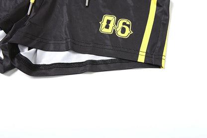 Sisterlinda Summer 2-Piece Set – Women's Letter Print T-Shirt & Drawstring Mini Skirt Tracksuit