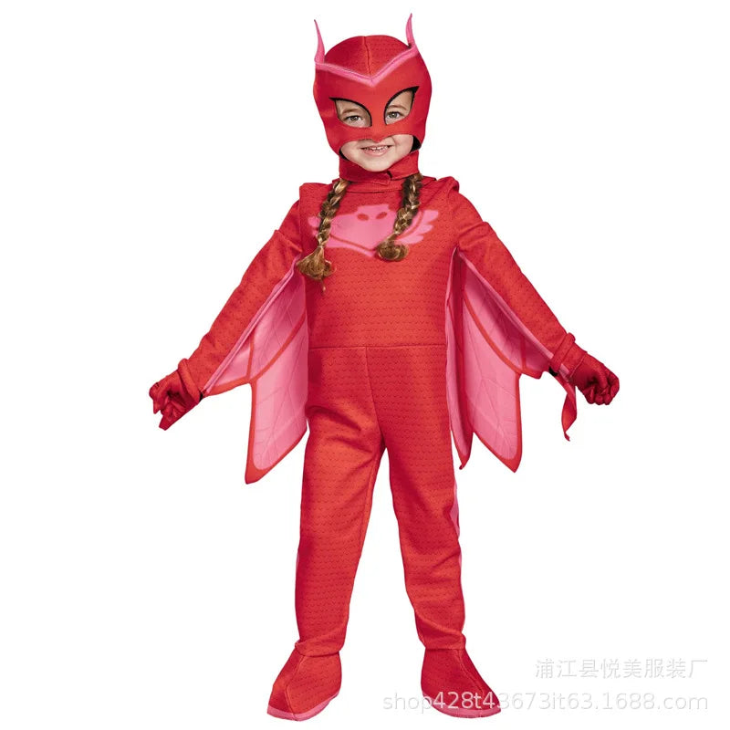Kids Blue Pajama Hero Costume with Mask — Anime Cosplay Outfit for Boys & Girls