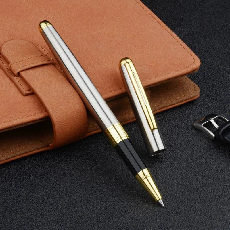 High-Quality Stainless Steel Ballpoint Pen – Business Signing Pen with Replaceable Refill for Office & School
