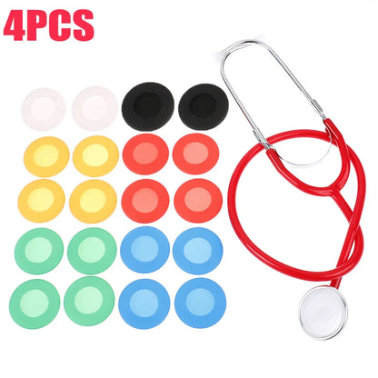 4Pcs Disposable Silicone Stethoscope Covers – Head Diaphragm Protector, 6 Color Replacement Sleeves & Accessories