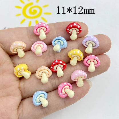 Cute Resin Mushroom Charms - 30PCS Flat Back DIY Jewelry, Nail Art & Hair Accessories