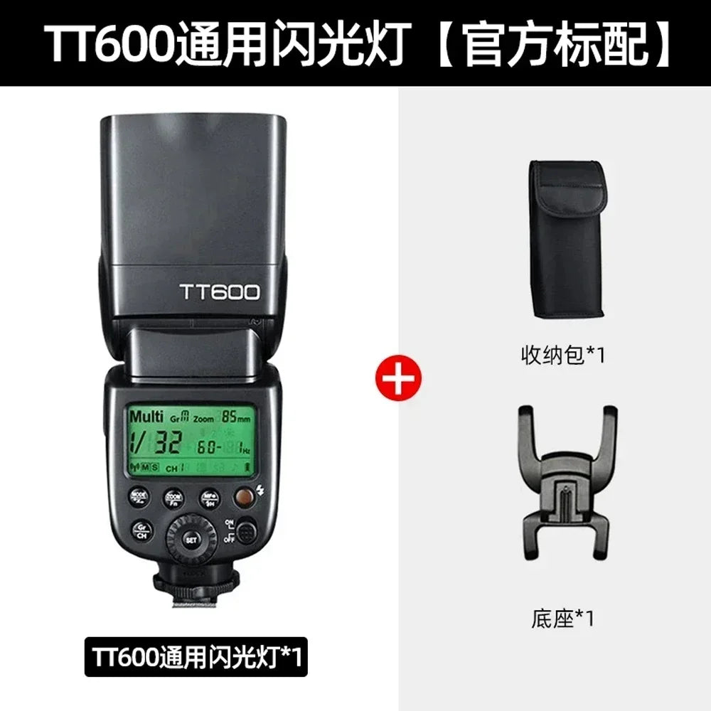 Godox TT600 2.4G Wireless Camera Flash – GN60 Speedlite Master/Slave for Canon, Nikon, Sony, Pentax, Olympus, Fuji, Lumix