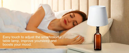 USB Rechargeable Bottle Lamp — Touch Control 3-Color Stepless Dimming Night Light for Wine Bottles & Desk