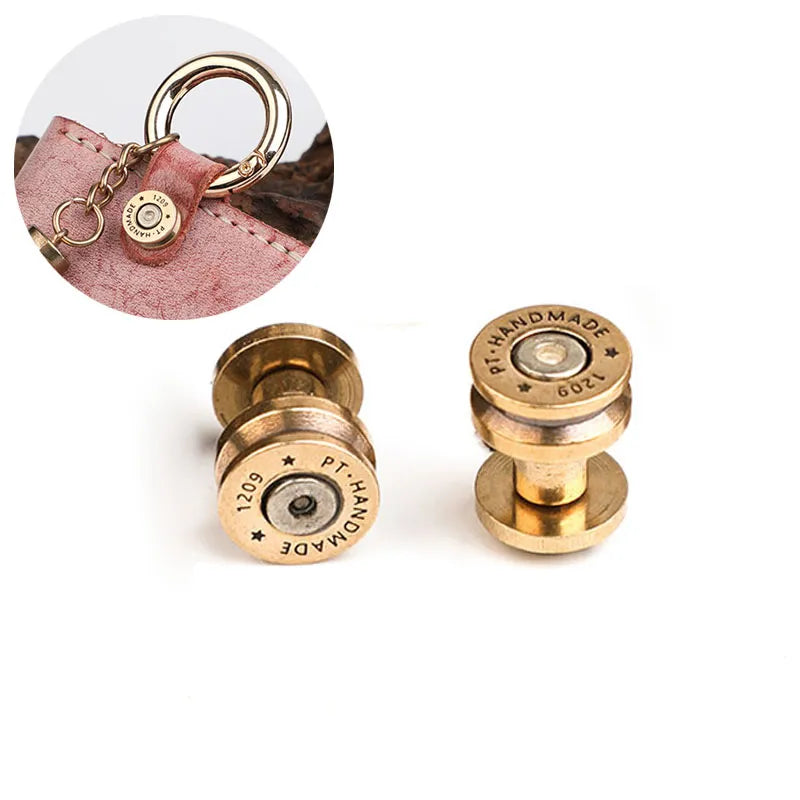 Brass Round Head Lock Buckle: Durable Handbag DIY Bag Clasp for LeatherCraft Sewing Hardware - Essential Accessories
