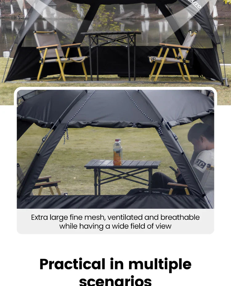 Sonuto Outdoor 3-4P One-Touch Camping Tent – Automatic Quick Open Beach, Fishing, Picnic & Family Travel Tent with Anti-UV Shade